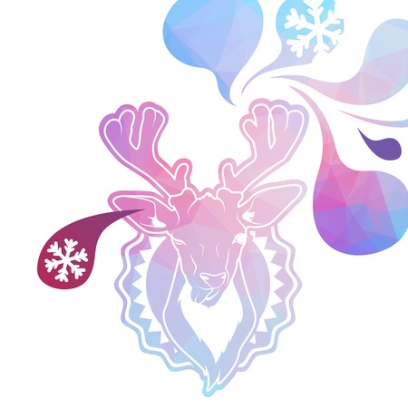 winking and showing it's tongue deer with speech bubblesのイラスト素材