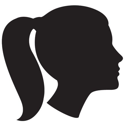 Vector Illustration Icon of Woman head silhouetteのイラスト素材