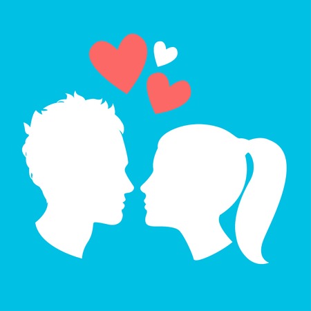 Vector Illustration of  Vector Illustration of Profiles of man and womanのイラスト素材