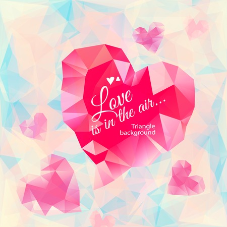 Vector Illustration of  Triangle heart backgroundのイラスト素材