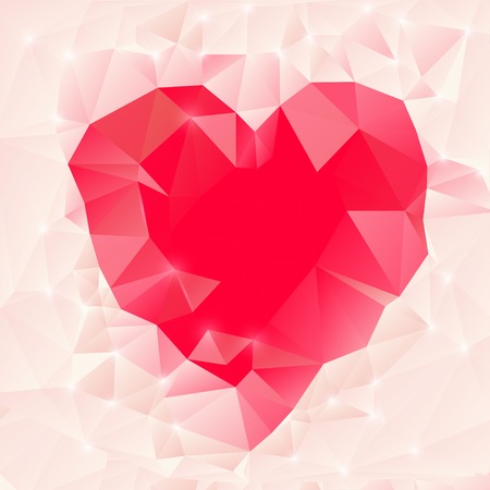 Vector Illustration of  Triangle heart backgroundのイラスト素材