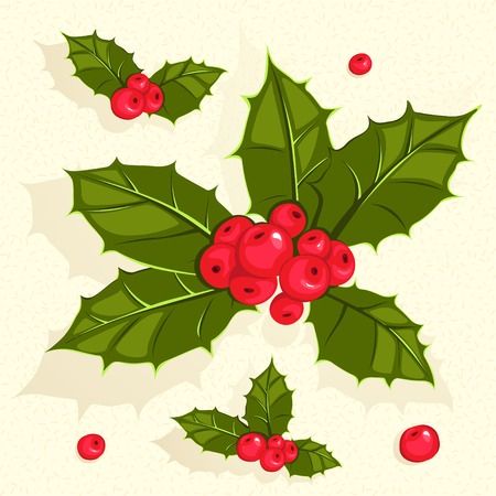 Vector Illustration of Christmas holly berriesのイラスト素材