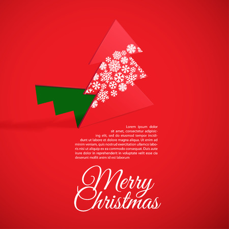 Creative Christmas tree formed from cut out paper.のイラスト素材