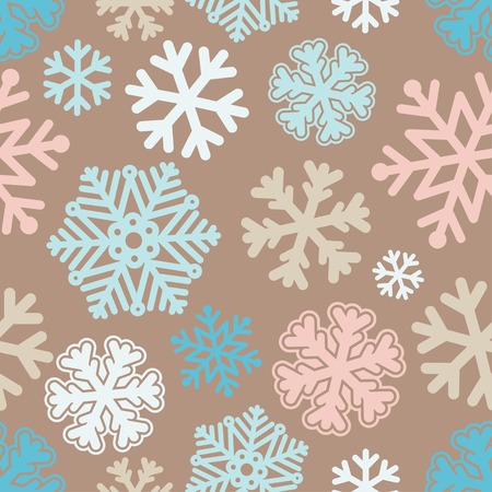 Vector illustration Festive Christmas and New Year seamless snoflakes patternのイラスト素材