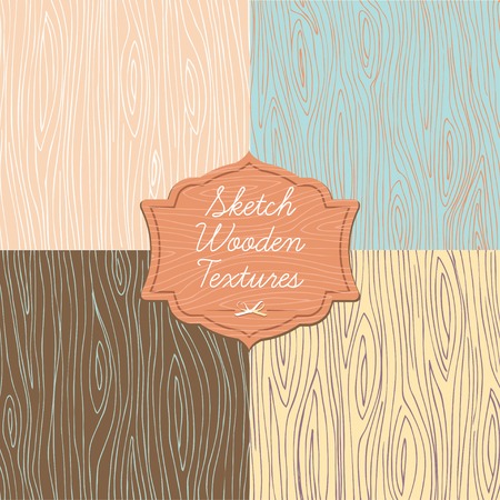 Vector Illustration of  Art wooden texture with signboardのイラスト素材