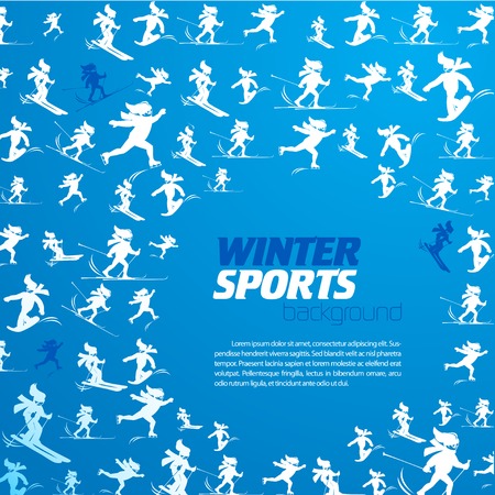 Vector Illustration of  winter extreme sport pattern with place for your textのイラスト素材
