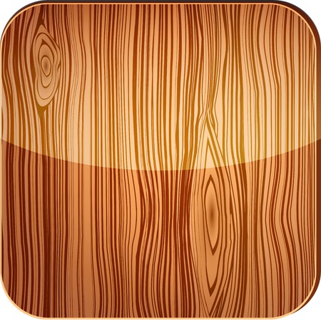 Vector Illustration of  Wooden icon with glareのイラスト素材