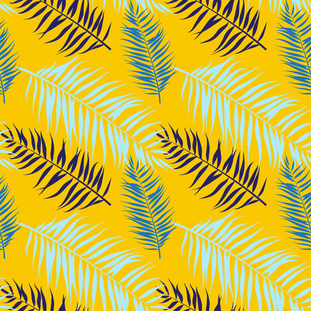 Vector illustration Seamless color palm leaves patternのイラスト素材