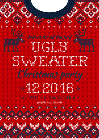 Winter Christmas knitted abstract pattern sweater design.のイラスト素材