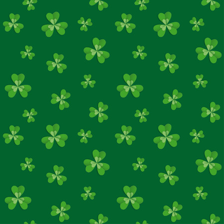 Seamless pattern with clover leaves for St Patrick's Day party in Paper cut style.のイラスト素材