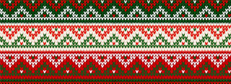 Ugly sweater Merry Christmas party ornament. Vector illustration Handmade knitted background seamless pattern with christmas pattern, scandinavian ornament.のイラスト素材