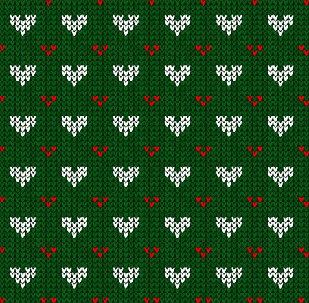 Ugly sweater Christmas party seamless pattern. Knitted background pattern scandinavian ornaments.のイラスト素材