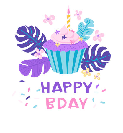 Colorful Party Invitation with Sweets and Festive Themeのイラスト素材