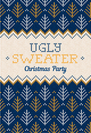 Blue Fair Isle Knitted Pattern, Cozy Nordic Winter Textureのイラスト素材