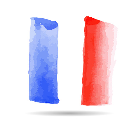 Emblem of the French flag. Water color. illustrationのイラスト素材