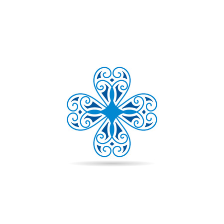 Vector blue geometrical symbol or logo for decorationのイラスト素材