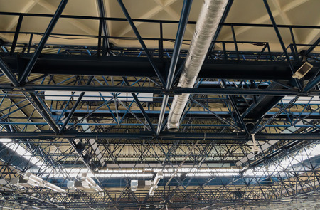 Ceiling metal construction and ventilation for industrial and exhibition objectsの写真素材