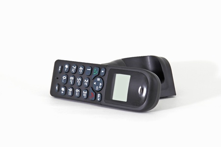 office phone on white surfaceの写真素材