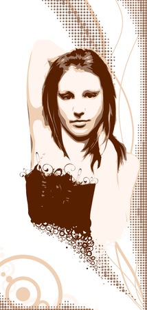 The girl on a abstract backgroundのイラスト素材