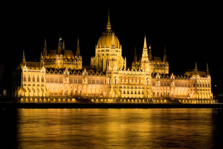 Budapest. Parliament. Night.の写真素材