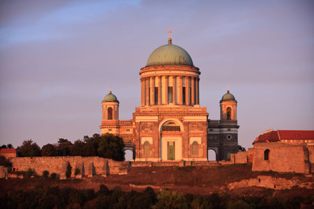 View of the Basilica of St. Adalbert in Esztergomの写真素材