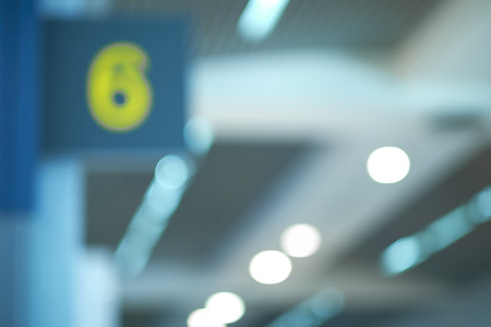 Abstract number of gate number 6 at international airport