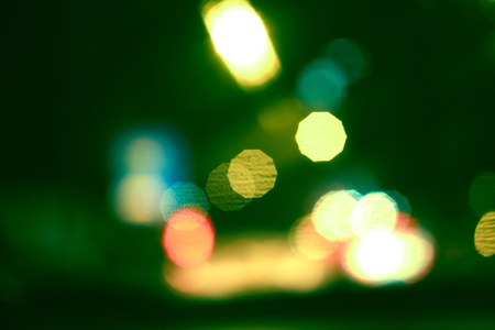 Abstract circular bokeh background of night lightの写真素材