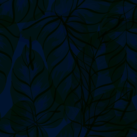 Tropical background with banana leaves. A seamless pattern with tropical leaves.のイラスト素材