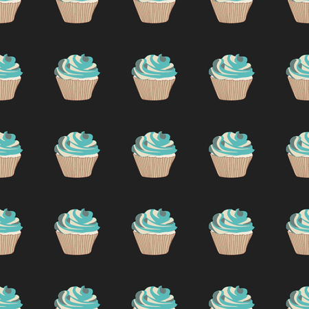 Sweet cupcake vector seamless pattern.のイラスト素材