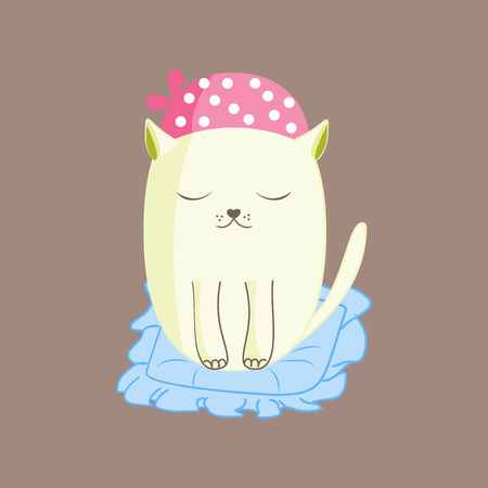 White kitten emotions stickersのイラスト素材