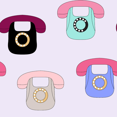 Retro phone pattern.のイラスト素材