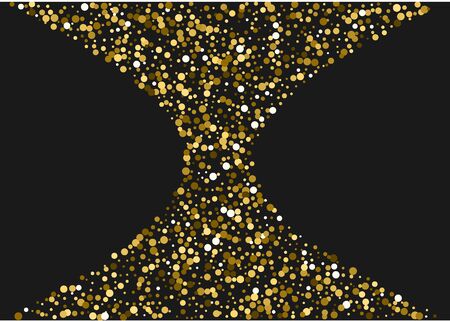 Gold Glow Effect Pattern. Transparent Confetti Invitation. Festive Design. Gold Sequin Falling Background. Dust Bridal Wallpaper.のイラスト素材