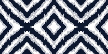 Blue Chevron Vector Seamless Pattern. Maroon Watercolor Striped Japanese Background. Gloss Line Abstract Design. Indigo  Shibori Bohemian Indian Ornament. Uzbek Handmade Printのイラスト素材