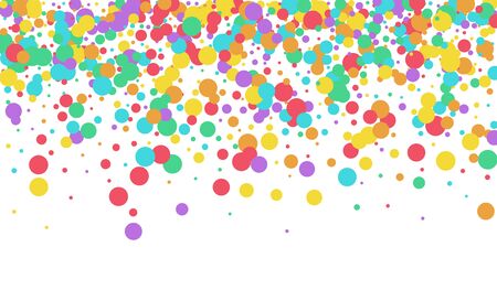 Orange Circle Top Pattern. FallingFestive Confetti Backdrop. Fun Illustration. Rainbow Dot Independence Invitation. Circle FallingFestive Illustration.