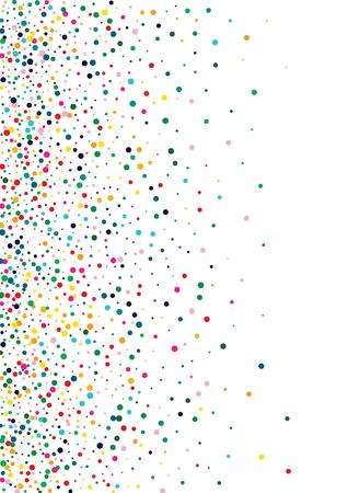 Yellow Celebrate Polka Background. Color Fun Confetti Texture. Carnaval Banner. Top Orange Background.のイラスト素材