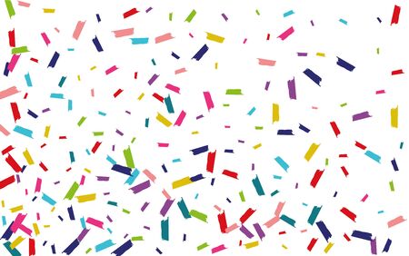 Rainbow Carnaval Dust Background. Round Background. Confetti Invitation Illustration. Color Abstract Invitation.のイラスト素材