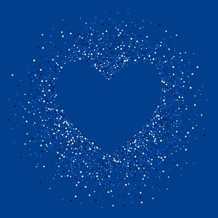 Blue Glitter Xmas Digital Design. Xmas Confetti Design. Twinkle Dust Card. White Digital Decoration Postcard.のイラスト素材