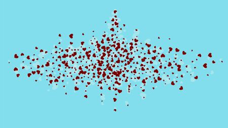 Red Romantic Vector Confetti Wallpaper. Valentine Particles Pattern. Spread Hearts Design. Pink Romance Shape Banner.のイラスト素材