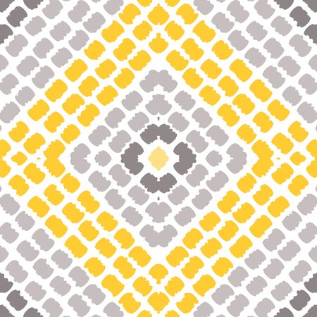 Bright Carpet Stripe Vector Seamless Pattern. Trendy Chevron Background. Japanese Textile Batik Design. Gray Psychedelic Ethnic Texture.のイラスト素材