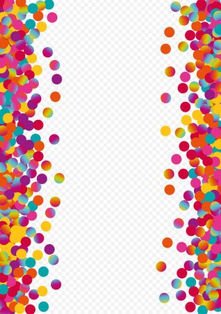 Rainbow Splash Festival Transparent Background. Colorful Abstract Round Backdrop. Flying Card. Hologram Christmas Design.のイラスト素材