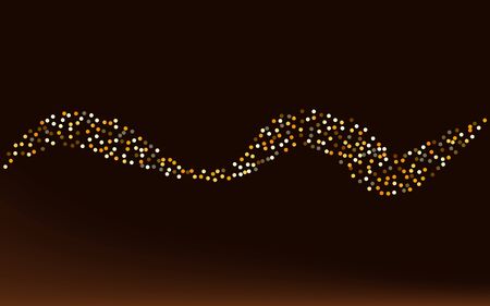Golden Confetti Rich Brown Dark Background. Transparent Splash Texture. Gold Glow Golden Background. Sequin Christmas Pattern.のイラスト素材