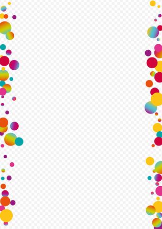 Multicolored Rain Christmas Transparent Background. Unicorn Happy Circle Card. Vector Banner. Colored Carnaval Illustration.のイラスト素材