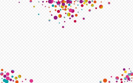 Rainbow Round Celebration Transparent Background. Unicorn FallingFestive Circle Texture. Festival Banner. Hologram Transparent Illustration.のイラスト素材