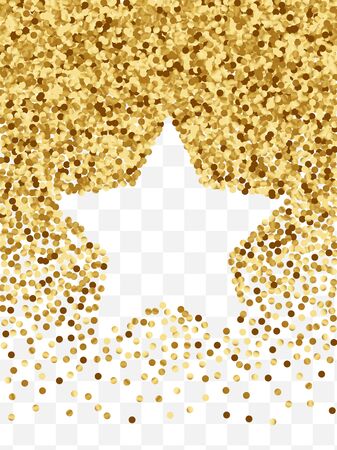 Yellow Abstract Dot Template. Anniversary Polka Background. Gold Glitter Art Card. Glow Circle Frame. Golden Splash Texture.のイラスト素材