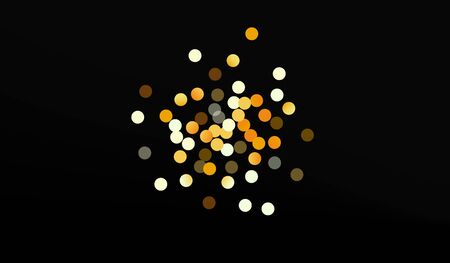Gold Polka Transparent Black Background. Holiday Glow Design. Golden Sequin Glamour Backdrop. Shine Bright Wallpaper.のイラスト素材
