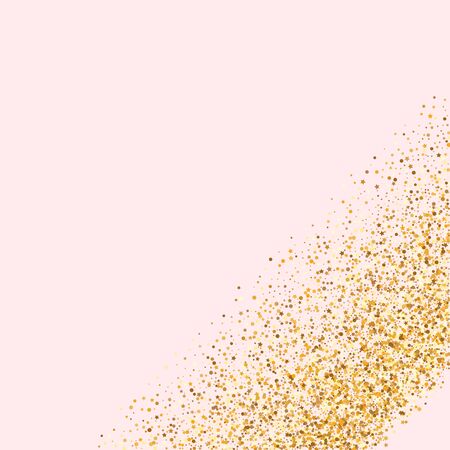 Golden Splash Happy Pink Background. Golden Rain Wallpaper. Yellow Confetti Art Texture. Dot Luxury Pattern.のイラスト素材