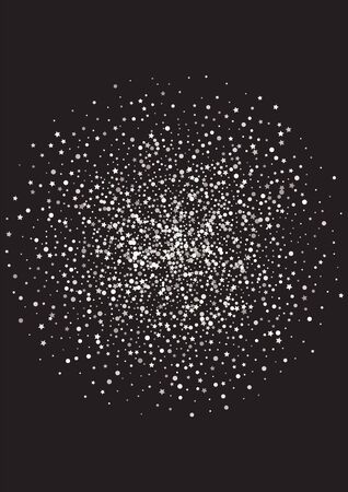 White Dot Vector Black Background. Bridal Sequin Design. Silver Circle Art Postcard. Rain Festive Texture.のイラスト素材