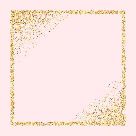 Golden Shine Happy Pink Background. Rich Polka Background. Gold Splash Vector Texture. Rain Effect Backdrop.のイラスト素材