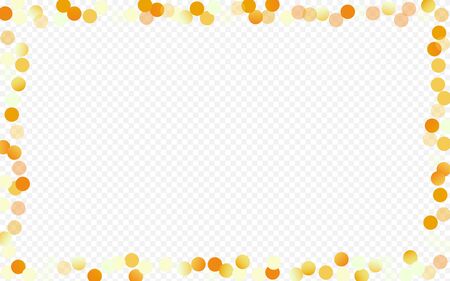Golden Shine Abstract Transparent Background. Happy Sparkle Backdrop. Yellow Dot Festive Background. Polka Light Invitation.のイラスト素材