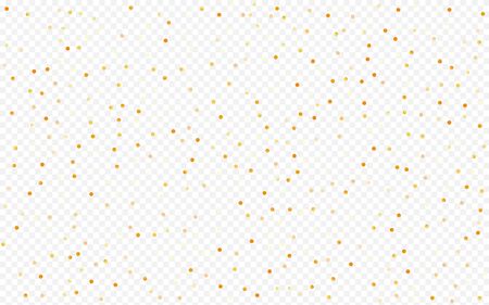 Gold Confetti Rich Transparent Background. Abstract Dot Pattern. Golden Sequin Falling Design. Splash Effect Invitation.のイラスト素材